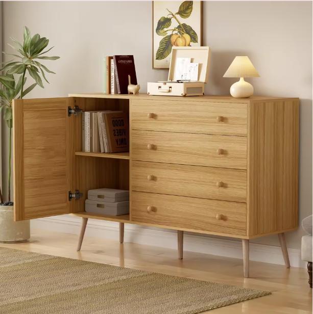 Houten Dressoir 120x40x83 cm – Modern Opbergmeubel met Lades, Huis en Inrichting, Kasten | Ladekasten, Nieuw, Verzenden