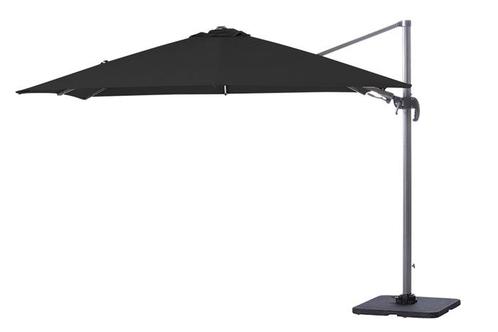 Hawaii zweefparasol 300x300 cm. - Carbon grey - Black doek, Tuin en Terras, Parasols, Zweefparasol, Nieuw, Verzenden