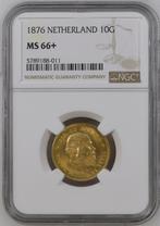 Gouden Willem III 10 gulden 1876 MS66+ NGC gecertificeerd, Koning Willem III, Verzenden, Goud, Losse munt