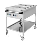 GGM Gastro | Bain marie warmhoudwagen - 2x GN 1/1 - Wastafel, Verzenden, Nieuw, Effen, Overige typen