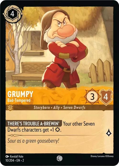 [10/204][S2] - GRUMPY - Bad-Tempered ENG NON-FOIL [M/NM], Verzamelen, Disney, Verzenden