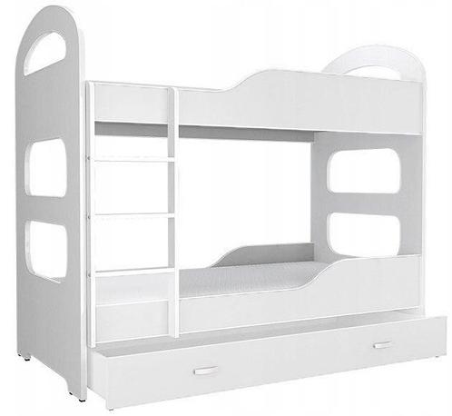 Kinder stapelbed wit - met dubbele matras - 190 x 80 cm, Kinderen en Baby's, Kinderkamer | Bedden, Nieuw, Ophalen of Verzenden