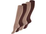 4 paar Bamboe kniekousen - Naadloos - Bruin/Beige, Kleding | Heren, Sokken en Kousen, Verzenden, Nieuw