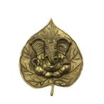 Zware Ganesh op Blad - Messing 14*19 cm, Nieuw, Overige typen, Ophalen of Verzenden