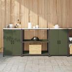 vidaXL Keukenopslag set met plank 3 pcs Olijf Groen 210 x 50, Verzenden, Nieuw