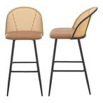 [en.casa] Barkruk set van 2 Gausdal 102x44x63 cm bruin en zw, Huis en Inrichting, Stoelen, Verzenden, Nieuw