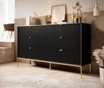 Dressoir mat zwart 154x39x83 cm goud hotel chique, Huis en Inrichting, Kasten | Ladekasten, Verzenden, 150 tot 200 cm, Nieuw, Industrieel