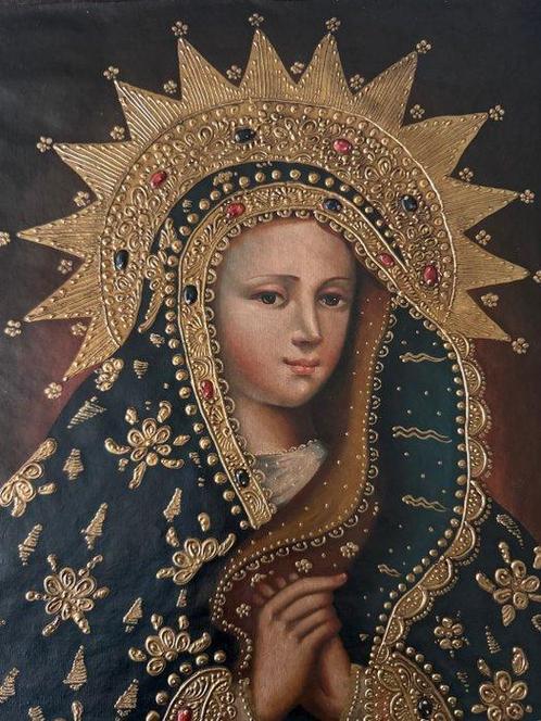 Cuzco School - Virgin of Sorrows - 30 x 40 cm, Antiek en Kunst, Kunst | Niet-Westerse kunst