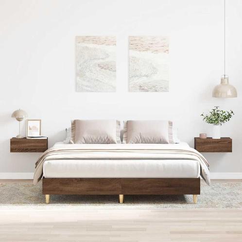 vidaXL Bedframe zonder matras 150x200 cm spaanplaat bruin, Huis en Inrichting, Slaapkamer | Bedden, Overige maten, 200 cm, Bruin