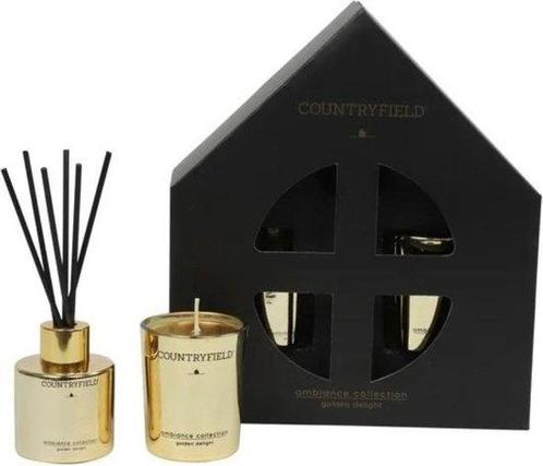 Countryfield Candle Golden Delight Giftbox Geurstokje en kaa, Huis en Inrichting, Woonaccessoires | Kandelaars en Kaarsen, Ophalen of Verzenden