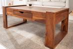 Massief houten salontafel MARKANT 100cm Sheesham met lade, Huis en Inrichting, Tafels | Salontafels, Ophalen of Verzenden, Nieuw