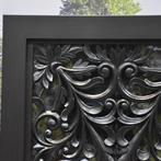 Bangkok wandpaneel houtsnijwerk mahonie black 180x90x6 cm, Tuin en Terras, Ophalen of Verzenden, Nieuw