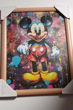Mickey mouse  44cm bij 34cm in lijst met  glas, Verzenden, Gebruikt