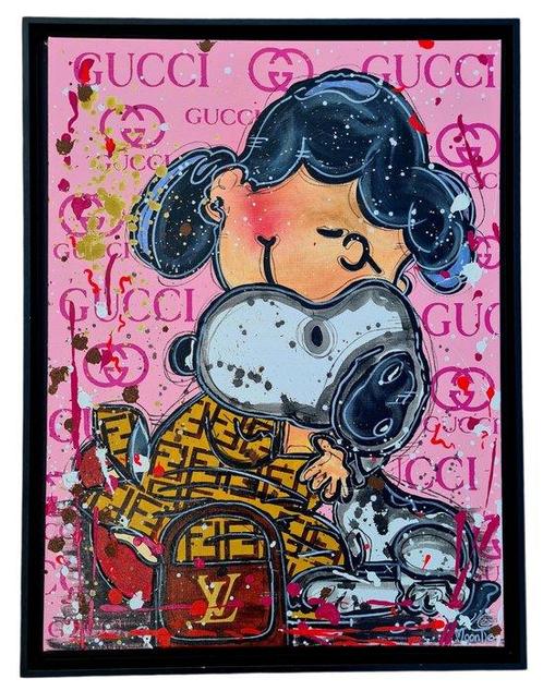 Moontje - Snoopy & Lucy Gucci Edition., Antiek en Kunst, Kunst | Schilderijen | Modern