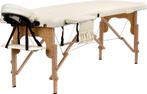 Houten massagetafel - 2 segmenten - verstelbaar - crème E.., Sport en Fitness, Massageproducten, Ophalen of Verzenden, Nieuw