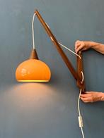 Danish Teak Wood Fishing Rod Wall Lamp with Plexiglass Mushr, Ophalen of Verzenden, Nieuw