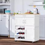 Keukenwagen met Lade, Kasten, Wijnrek en Wielen – 67x87 cm, Huis en Inrichting, Verzenden, Nieuw