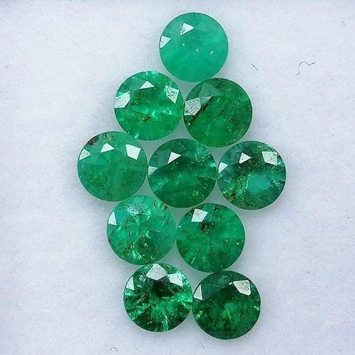 10 pcs Groen Smaragd - 1.76 ct - Instituto Gemólogico, Sieraden, Tassen en Uiterlijk, Edelstenen