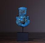 Oud-Egypte Faience God Bes Amulet - 7.3 cm