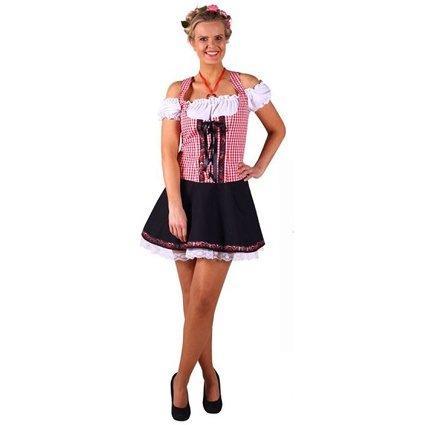 Tirolerjurk Maline rood/zwart, Kleding | Dames, Carnavalskleding en Feestkleding, Nieuw, Ophalen of Verzenden