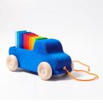 Grimms - Houten trekauto met regenboogblokken, Nieuw