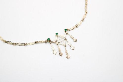 Halsketting - 9 kt. Roségoud Smaragd, Sieraden, Tassen en Uiterlijk, Kettingen