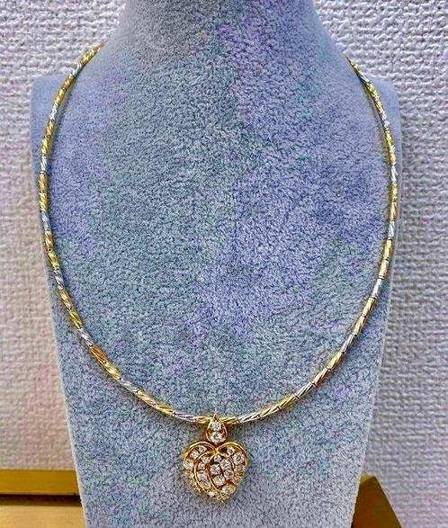 Halsketting - 18 karaat Geel goud, Witgoud - 3.02ct. tw., Sieraden, Tassen en Uiterlijk, Kettingen