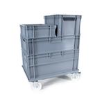 Eurobakken rolplateau 250 kg met rem grijs