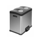 EKO Rejoice Recycling Bin 2x12 - Mat RVS, Verzenden, Nieuw