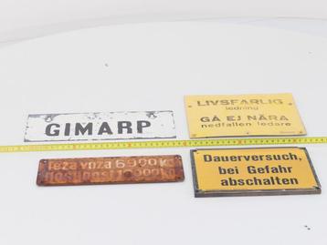 Setje van 4 schildjes (Spoorwegen 1:1, grootspoor) beschikbaar voor biedingen