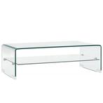 vidaXL Salontafel 98x45x31 cm gehard glas transparant, Minder dan 50 cm, 50 tot 100 cm, Verzenden, Nieuw