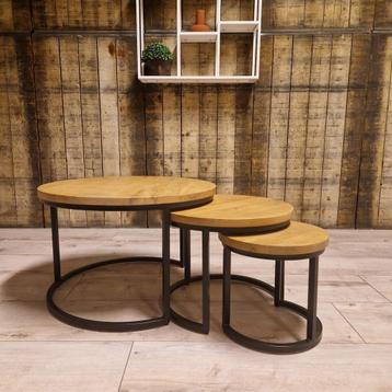 Ronde houten salontafel Alice voor SPOTPRIJS van 169,-! beschikbaar voor biedingen