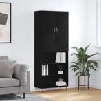 vidaXL Hoge kast 69,5x34x180 cm bewerkt hout zwart, Huis en Inrichting, Kasten | Dressoirs, Nieuw, Verzenden