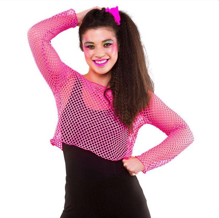 Visnet croptop neon roze, Hobby en Vrije tijd, Feestartikelen, Feestartikel, Nieuw, Verzenden