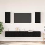 vidaXL Wand TV Kast Wandgemonteerd 6 pcs Zwart eiken Bewerkt, Minder dan 50 cm, Verzenden, Nieuw, Minder dan 100 cm