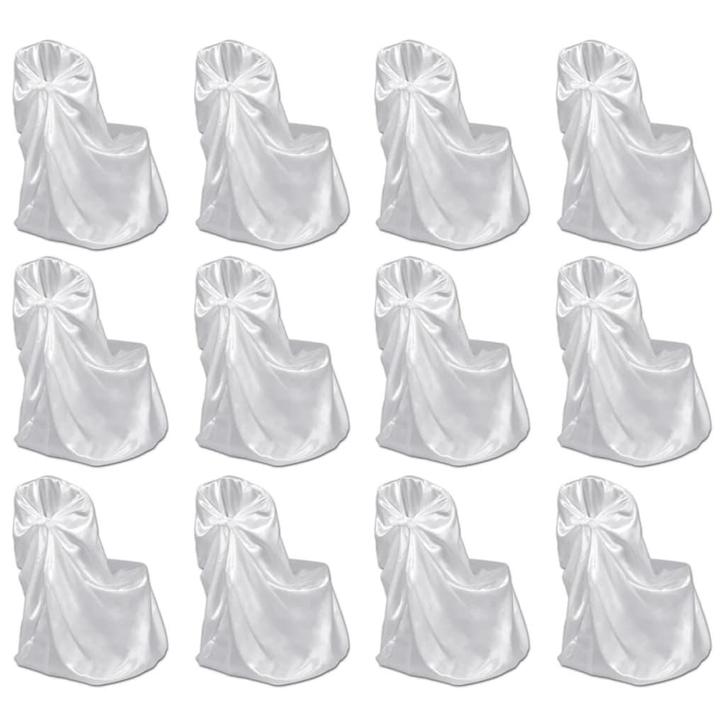vidaXL Stoelhoes voor bruiloft 12 st wit, Tuin en Terras, Tuinmeubel-accessoires, Nieuw, Verzenden