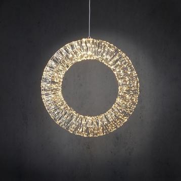 Lichtkrans met Warm Witte LED Verlichting - Ø60 cm - Zilver beschikbaar voor biedingen