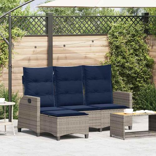 vidaXL Verstelbare tuinbank met kussens L-vormig poly rattan, Tuin en Terras, Tuinsets en Loungesets, Nieuw, Rotan, Verzenden