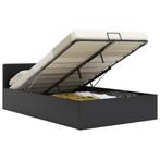vidaXL Bedframe met opslag hydraulisch kunstleer zwart, Overige materialen, Verzenden, Zwart, Nieuw