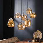 *WOONWINKEL* Hanglamp Met Amber Glas Kappen, Huis en Inrichting, Lampen | Hanglampen, Verzenden, Nieuw