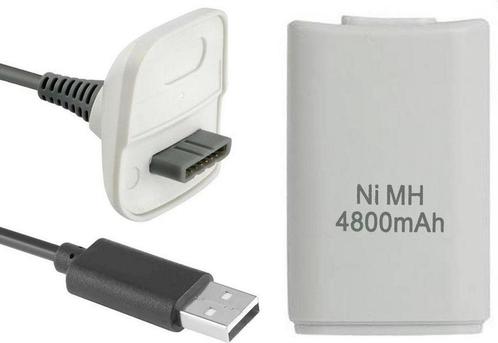 Play & Charge Kit voor Xbox 360 - Wit (Nieuw), Spelcomputers en Games, Spelcomputers | Xbox | Accessoires, Nieuw, Verzenden