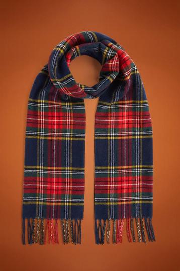 Geruite herensjaal met franjes beschikbaar voor biedingen