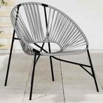 vidaXL Tuinstoel Egg poly rattan zwart en lichtgrijs, Tuin en Terras, Tuinstoelen, Verzenden, Nieuw, Rotan