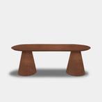 Tafel Plat Ovaal Eikenhout - Set Kegelpoot - Toscane 102, Nieuw