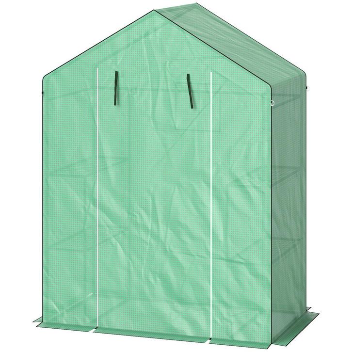 Kas met rolluik en ramen -- Winterbestendig - Staal - Groen, Tuin en Terras, Kweekspullen, Nieuw, Ophalen of Verzenden