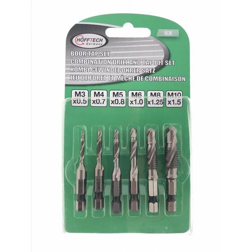 Hofftech Boor- en tapset - 6-delig - M3 t/m M10 - Precisi..., Doe-het-zelf en Verbouw, Gereedschap | Boormachines, Nieuw, Ophalen of Verzenden