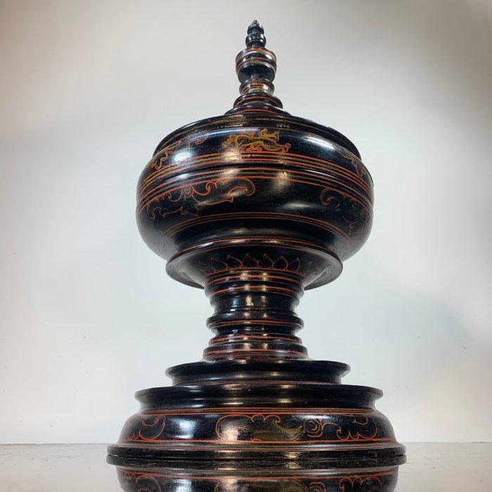 Grote lakwerk pot - kun-It - offerpot -Birma - Myanmar - 20e, Antiek en Kunst, Kunst | Niet-Westerse kunst