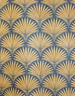 Art Deco stof in blauwe duif - Luxe selectie ontwerp -