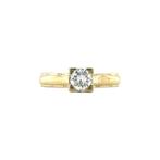 Gouden vintage solitair ring met diamant 14 krt, Ophalen of Verzenden, Nieuw