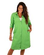 Appeltjesgroene linnen jurk van Perla Nera, Kleding | Dames, T-shirts, Nieuw, Verzenden